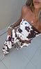 Pantalon à Imprimé Vache Texas avec Chevilles Nouées