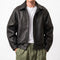 Leather bomber jacket