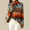 Pull à col roulé en cachemire avec patchwork