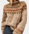 Damski sweter z dzianiny z wzorem Fair Isle - Zima
