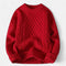 Wool sweater for women - Elegant cable knit with round neck