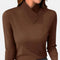 Long-sleeve top with high collar for women