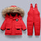 Manteau d'hiver chaud pour enfants avec col en fourrure