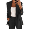 Elegant Black Wool Blazer for Women’s Office Wear