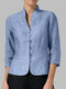 Women's 3/4 sleeve blouse with stand-up collar | Formal autumn
