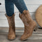 Synthetic leather western boots for women