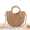 Alyssa | Half-round woven straw bag for women