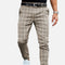 Slim plaid pants for men, ankle length