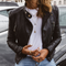 Elegant leather jacket with timeless design for autumn - Women