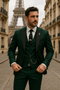Men's slim 3-piece suit - Blazer, vest, and pants set for formal events
