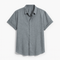 Men's shirt - Button closure - Breathable cotton and linen blend - Regular fit - Short sleeves