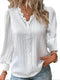 Women's Bohemian White Blouse in Lace and Cotton