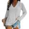 Eleanor - Elegant white V-neck long-sleeve windbreaker shirt for women