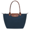 Bolso shopper mediano de nailon azul marino para mujer