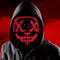 Máscara de Halloween LED - Diseño anónimo con brillo rojo