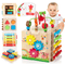 MINDBLOX - Cubo de aprendizaje Montessori de madera 8 en 1 para niños en edad preescolar con juegos educativos