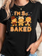 Női karácsonyi póló - Vicces mézeskalácsfigurás felső „I’m So Baked” felirattal