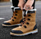 Winter boots for men - lined warm snow shoes with non-slip sole