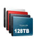 Externí SSD 128 TB | USB 3.1 a USB-C vysokorychlostní | NVMe M.2 technologie | Odolný hliníkový šokový kryt | Plug & Play pro PC, Mac a mobilní zařízení