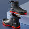 Botas de trabajo impermeables de caucho rojo para hombre