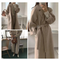 Warm quilted autumn jacket for women with full length