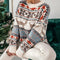 Pull de Noël oversize pour femme – Pull en grosse maille à motif géométrique d'inspiration nordique