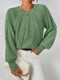 Pull à col rond en maille torsadée et manches bouffantes