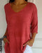 Blouse en maille décontractée à col en V pour femme | Manches 3/4
