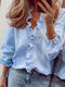 FrenchLauren - casual long-sleeve blouse, V-neck, special for autumn