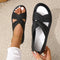 Sandalias de verano cómodas con suela flexible y diseño de lazos para mujer