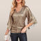 Blouse Femme Pailletée Dorée Chic pour Soirée