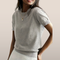 Women's short-sleeve knit top - fine knit, round neckline, perfect for autumn