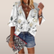 Women's floral print blouse - Long sleeves and button closure