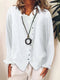 Casual long cotton and linen shirt for women - Autumn Edition