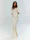 Women's Long Dress with Long Sleeves | Elegant Flowing Cut | Refined Maxi Silhouette | Wedding Evening Ceremony