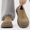 Mocassins fourrés pour femme avec bout large et semelle épaisse antidérapante | Chaussures de marche confortables et rembourrées pour un usage quotidien