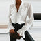 Trendy ruched silk chiffon blouse for women - Autumn Edition