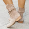 Bottines en daim pour femmes - Modèle souple à talon bas