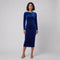 Women’s fitted velvet evening dress | Long-sleeved boat-neck evening dress for Christmas parties and winter occasions