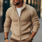 Classic thermal knit zip-up cardigan for men