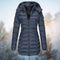 Manteau d'Hiver Long Matelassé à Capuche pour Femme